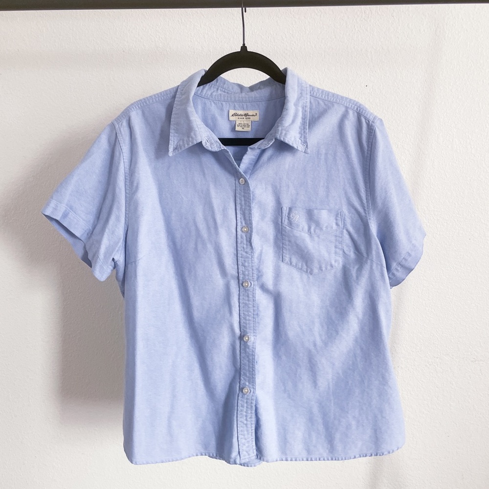 Eddie Bauer denim short sleeve button down - XL